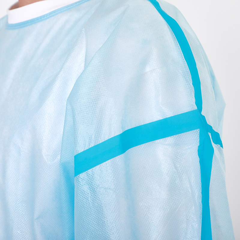 Rhycomme EN13795 PP PE Disposable Medical Isolation Gowns With Taping 