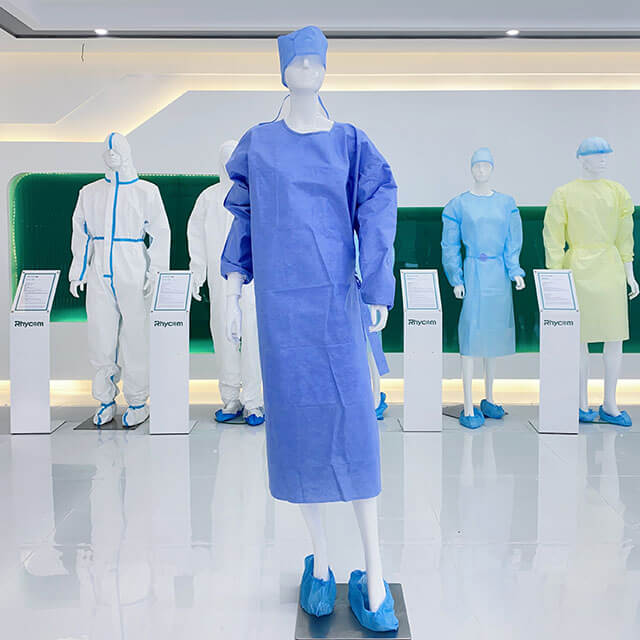 Rhycomme SMMS Blue Reinforced Level 3 Surgical Gown