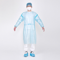 Rhycomme EN13795 PP PE Disposable Medical Isolation Gowns With Taping 