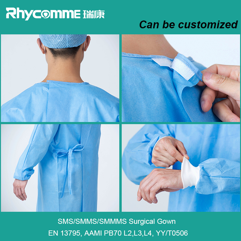 Rhycomme 35g LEVEL 2 SMS Heat Sealing Sterile Disposable Surgical Gowns