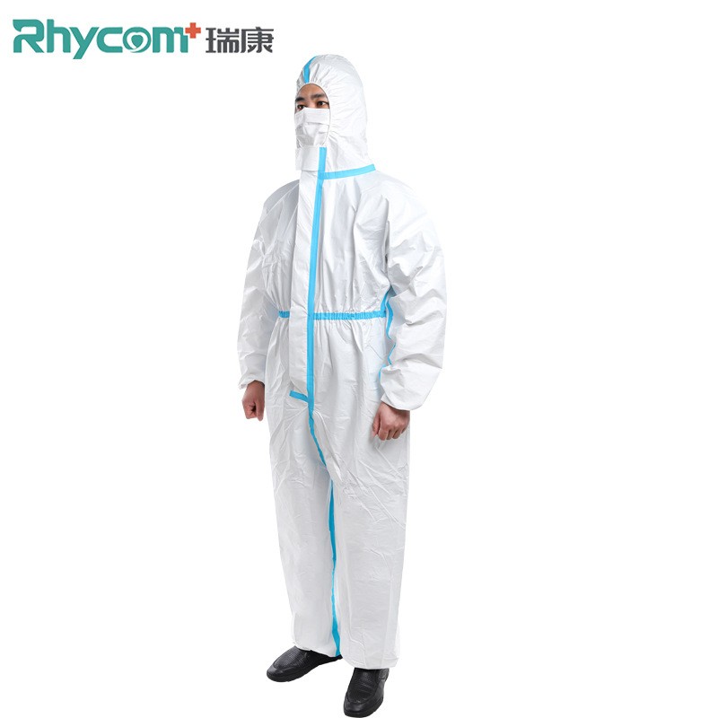 Rhycomme EN14126 Disposable White Medical Protective Coverall