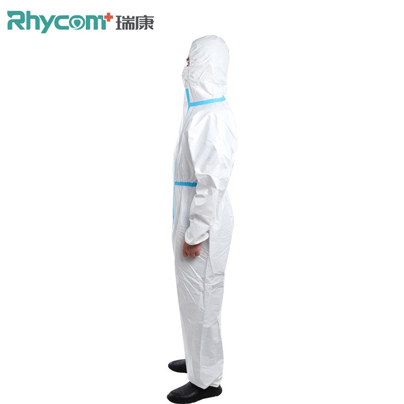 Rhycomme EN14126 Disposable White Medical Protective Coverall