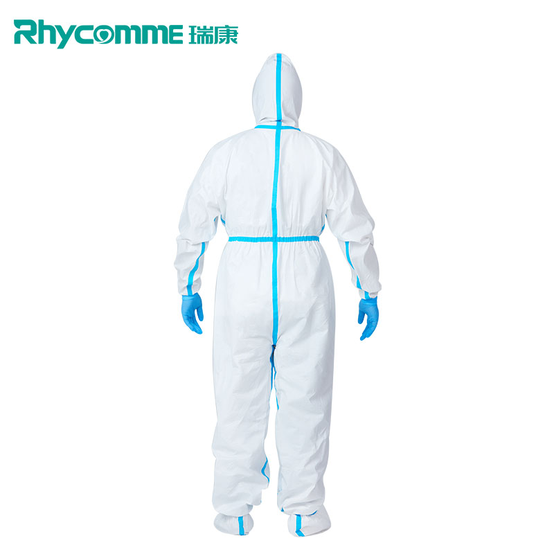 Rhycomme Disposable Suit White Coverall Medical With Tape