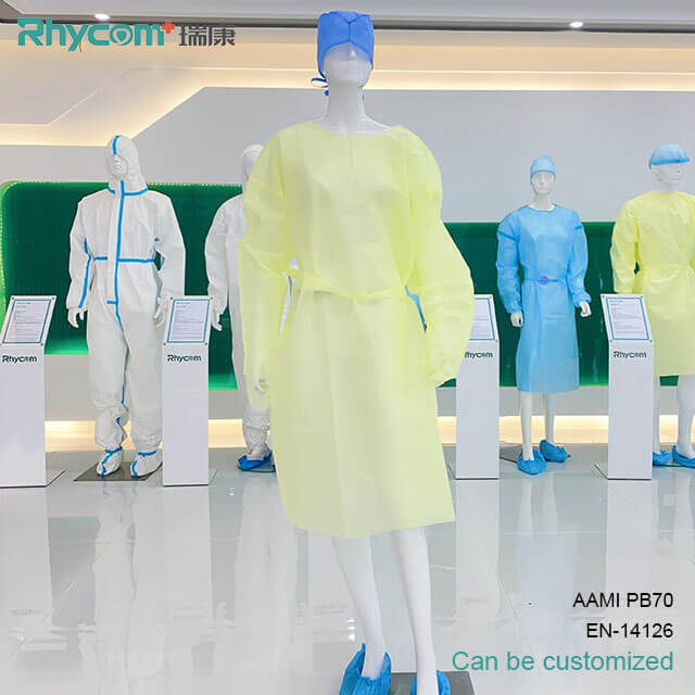 Rhycomme Disposable Medica Isolation Gowns SMS With Thumb Loops