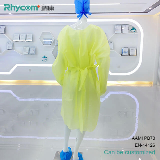 Rhycomme AAMI Level 2 Medical Yellow Isolation Gowns SMS Hospital