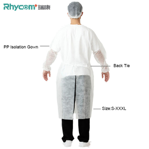 Rhycomme 20g 25g 30g 35g 40g PP Disposable Isolation Gown For Visitors